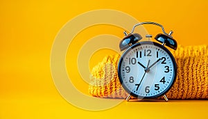 Waking up to old fashioned alarm clock ringing generated by AI