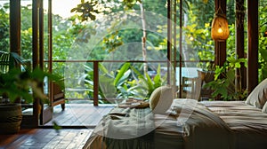 Waking up to the peaceful sound of birdsong surrounded by lush greenery is the perfect start to a restful day at the