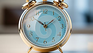 Waking up to success, time counting down, old alarm clock generated by AI