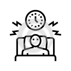 waking up too early line icon vector illustration