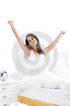 Waking up woman