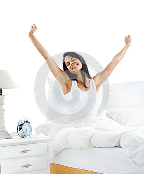 Waking up woman