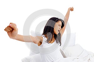 Waking up woman