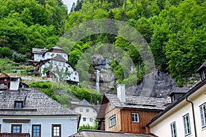 Waldbachstrub Waterfall, Waterfall in the Austrian city of Hallstatt on the lake