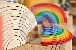 Waldorf rainbow and semicircle toy
