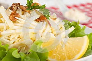 Waldorf salad made of fresh apples and celery