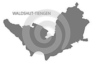 Waldshut-Tiengen German city map grey illustration silhouette shape