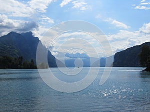 Walensee, Switzerland, sight from Weesen at the west