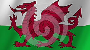 Wales flag waving animation