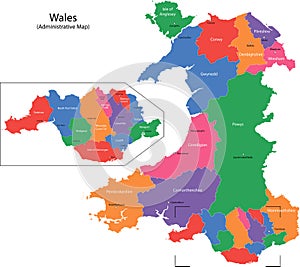 Wales map photo