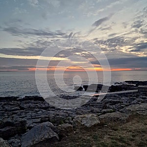 Wales,  Porthcawl sunset.