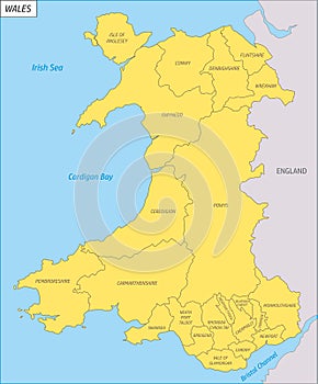Wales regions map