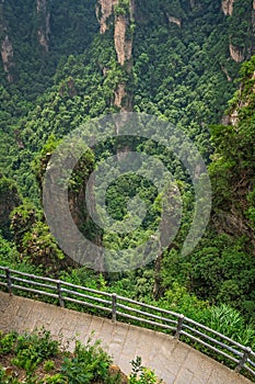 Waling path in the Tianzi mountains in Zhangjiajie