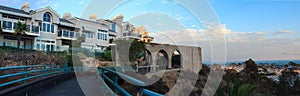 Walk above the Dana Point Harbor at sunset