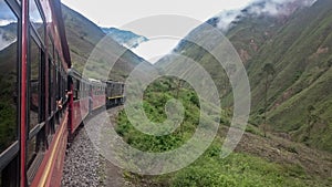 Train in the mountains; AlausÃÂ­ photo