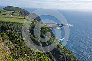 Walk on the Azores archipelago. Discovery of the island of Sao Miguel, Azores.sete citades