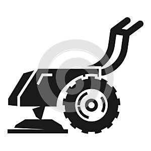 Walk-behind tractor icon, simple style