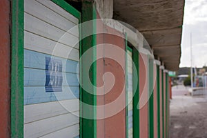 Walk-in closet of a beach during winter photo