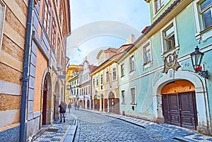 Historic Misenska Street, Mala Strana, Prague, Czechia