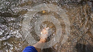 Walk enjoying the fresh river water