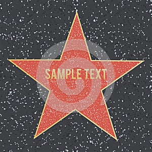 Walk of fame star on granite floor. Vector illustration. photo