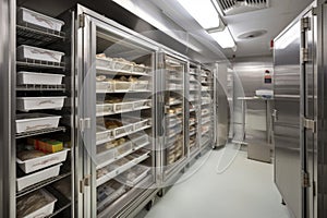 walk-in freezer stocked with frozen foods, ready to prepare meals