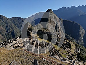 Walk at Machu Picchu ruins - one of the New Seven Wonders of the World