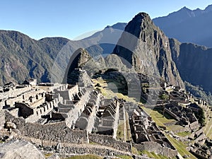 Walk at Machu Picchu ruins - one of the New Seven Wonders of the World