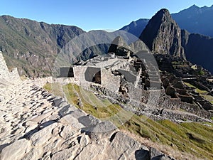 Walk at Machu Picchu ruins - one of the New Seven Wonders of the World