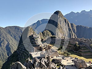 Walk at Machu Picchu ruins - one of the New Seven Wonders of the World