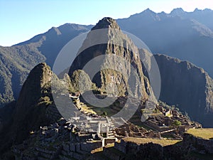Walk at Machu Picchu ruins - one of the New Seven Wonders of the World
