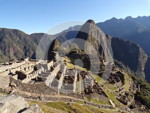 Walk at Machu Picchu ruins - one of the New Seven Wonders of the World