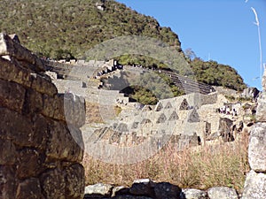 Walk at Machu Picchu ruins - one of the New Seven Wonders of the World