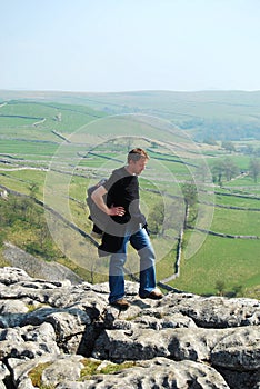 Walk in Malham Cove, Yorkshire Dales (UK) photo