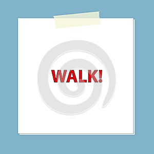 walk post it on blue