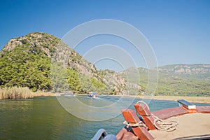 Walk on the river Dalyan, Turkey