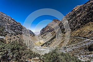 Walk to approach the lagoon Llaca