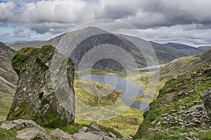 Walk up Y Garn Snowdonia North Wales UK.