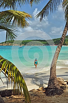 A Walk on the White Sand at Antigua
