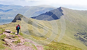 Walker ascending mount Brandon