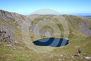 Walker Blencathra with Scales Tarn and Sharp Edge