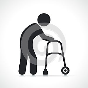 walker disabled black icon isolated