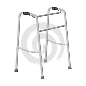 Walker for the disabled.Old age single icon in monochrome style vector symbol stock illustration web.