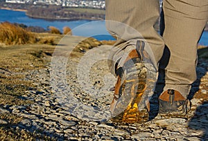 Walker on trek in the lake district