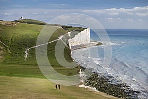 Walkers at the Birling gap