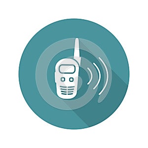 Walkie talkie flat design long shadow icon