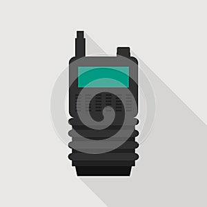 Walkie talkie icon, flat style