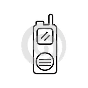 Walkie talkie icon vector isolated on white background, Walkie talkie sign , sign and symbols in thin linear outline style