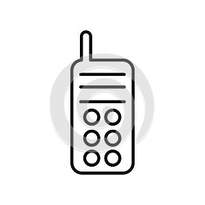 Walkie talkie icon vector isolated on white background, Walkie talkie sign , sign and symbols in thin linear outline style