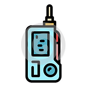 Walkie talkie rescuer icon color outline vector